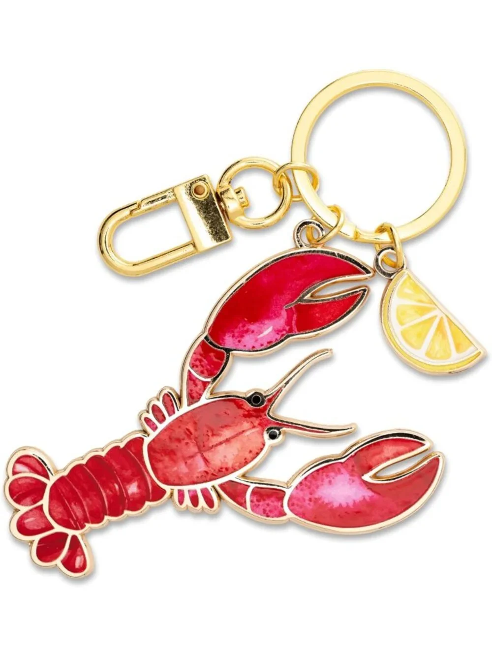 Lobster & Lemon Keychain Charm | Coastal Beach Gifts | Nautical Decor